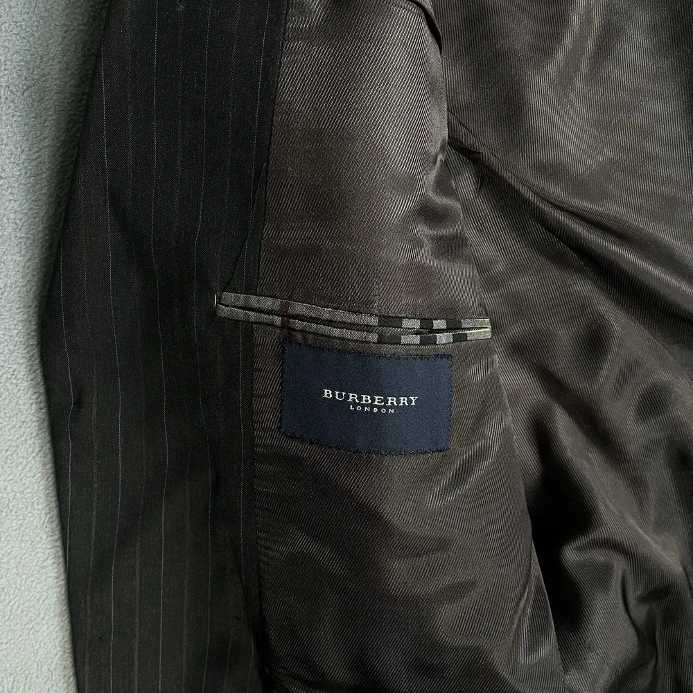 Vintage Burberry Brown Wool Long Sleeve Single-Breasted Mens Blazer Size 44 L